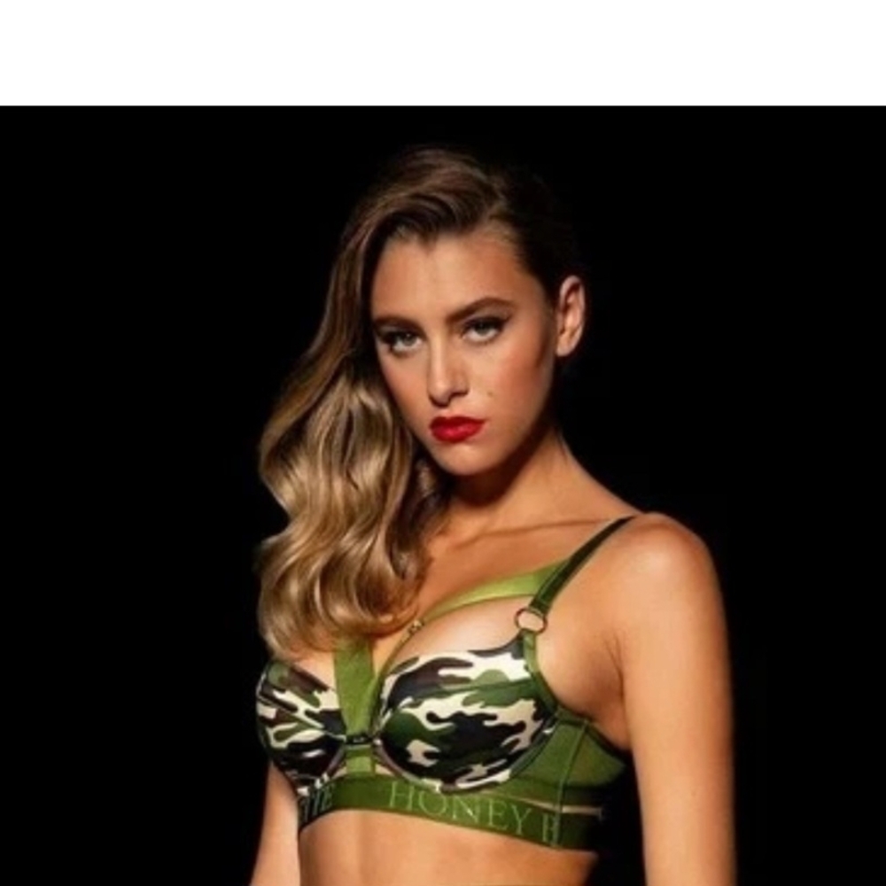 Honey Birdette Green Camouflage Bra - Picture 2 of 6